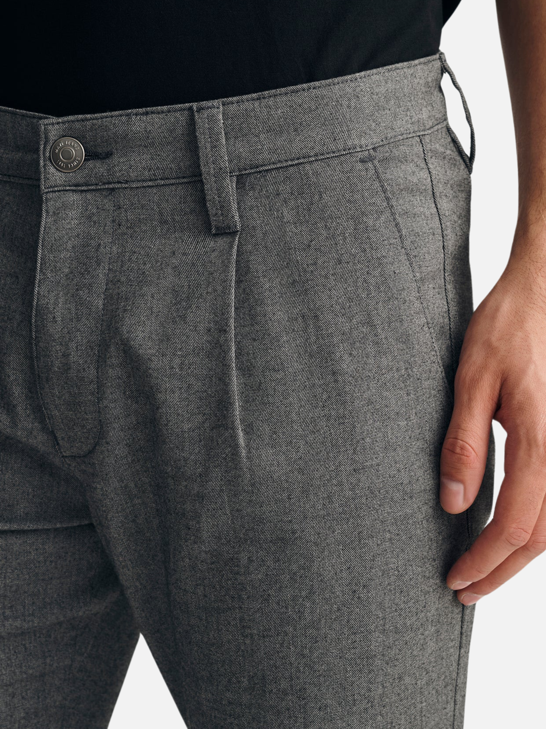 Mavi Will Pleated Straight Chino Pants - Grey