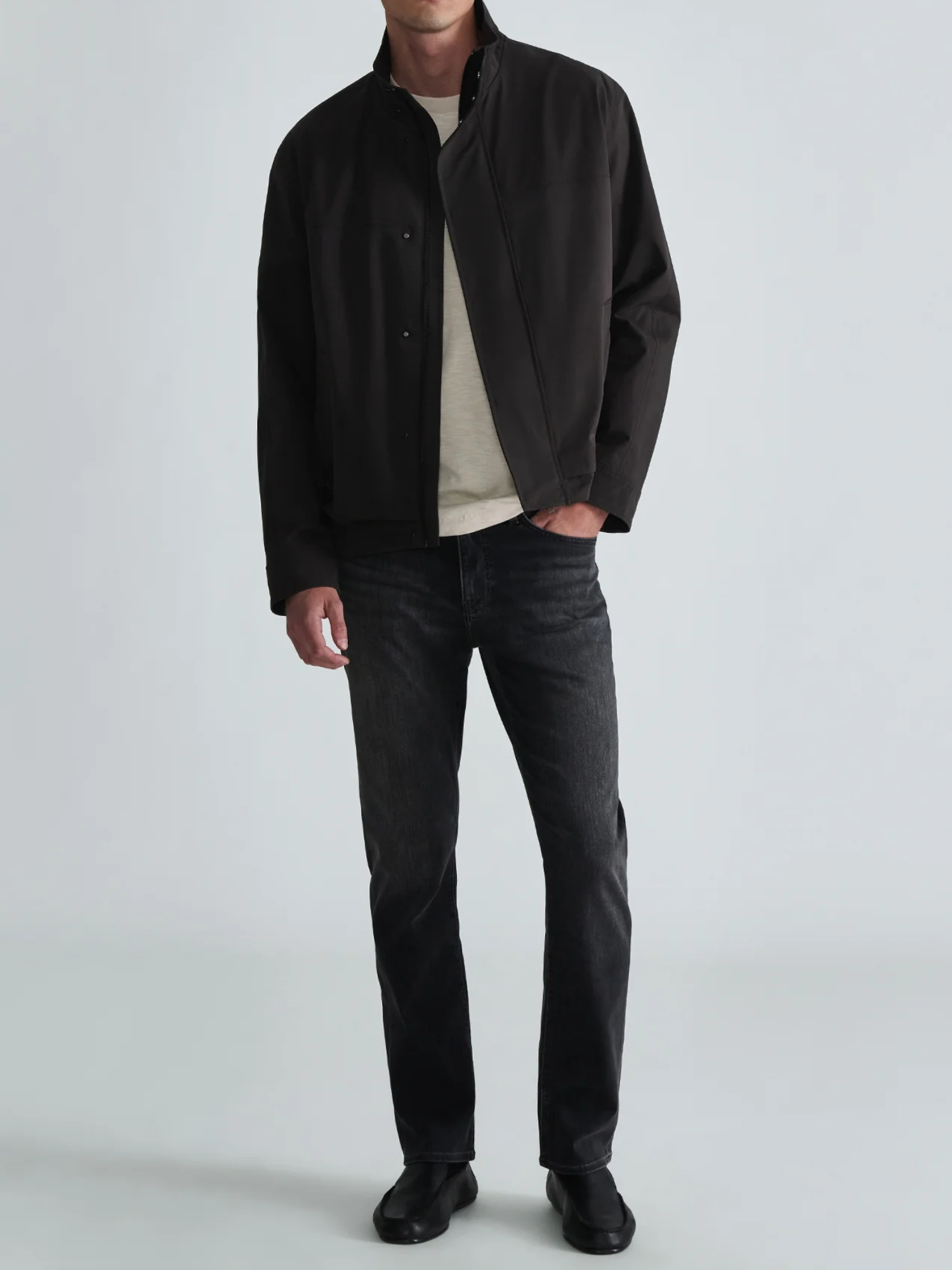 Mavi Zach Straight Leg Pant - Smoke Brushed