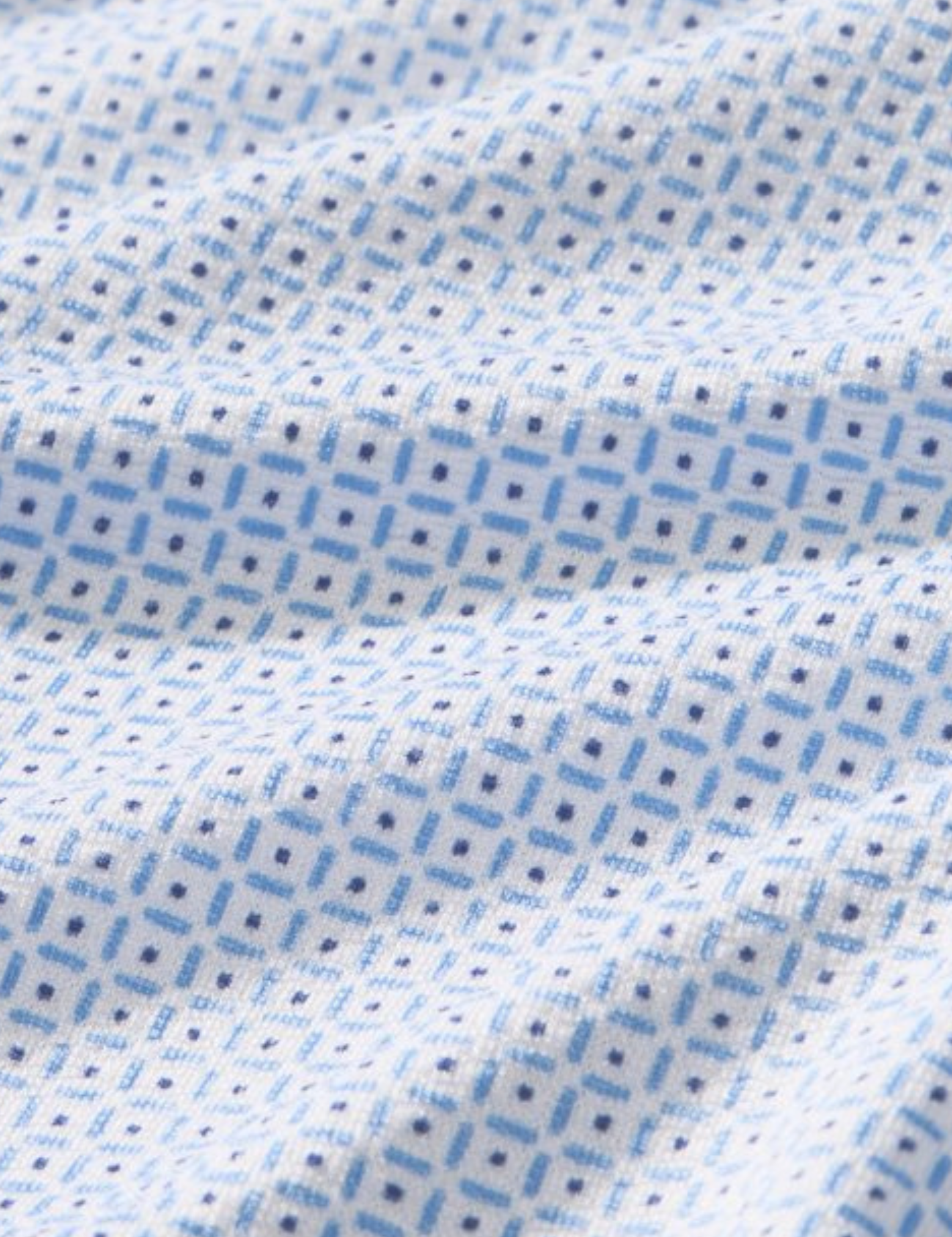 Mizzen + Main Halyard SS Short Sleeve Dress Shirt Collared Button Up Men’s Top for Men Work Semi-Formal Attire White Grid Dot Blue Pattern Athens GA Georgia Kempt Menswear Store Near Me Wrinkle Free Lightweight Fabric