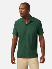 Mizzen and Main Copa Camp Shirt Pine Green SS Short Sleeve Men’s Summer Textured Tops for Men Wrinkle Free Moisture Wicking Shirts for Guys Athens GA Georgia Kempt Menswear Store Near Me