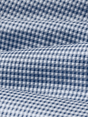 Mizzen and Main Halyard Long Sleeve No Tuck Dress Shirt Navy Blue Peter Gingham Print Men’s Collared Button Up Nice Shirts for Guys Men’s Formal Tops Moisture Wicking Wrinkle Resistant Summer Long Sleeves Athens GA Georgia Kempt Menswear Store Near Me