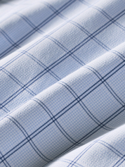 Mizzen and Main Leeward Long Sleeve  Dress Shirt Cloud Blue Hampton Window Pane Print Men’s Collared Button Up Nice Shirts for Guys Men’s Formal Tops Moisture Wicking Wrinkle Resistant Summer Long Sleeves Athens GA Georgia Kempt Menswear Store Near Me