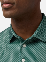 Mizzen and Main Versa SS Short Sleeve Pine Circle Green Polo Textured Men’s Summer Tops for Men Wrinkle Free Moisture Wicking Shirts for Guys Athens GA Georgia Kempt Menswear Store Near Me