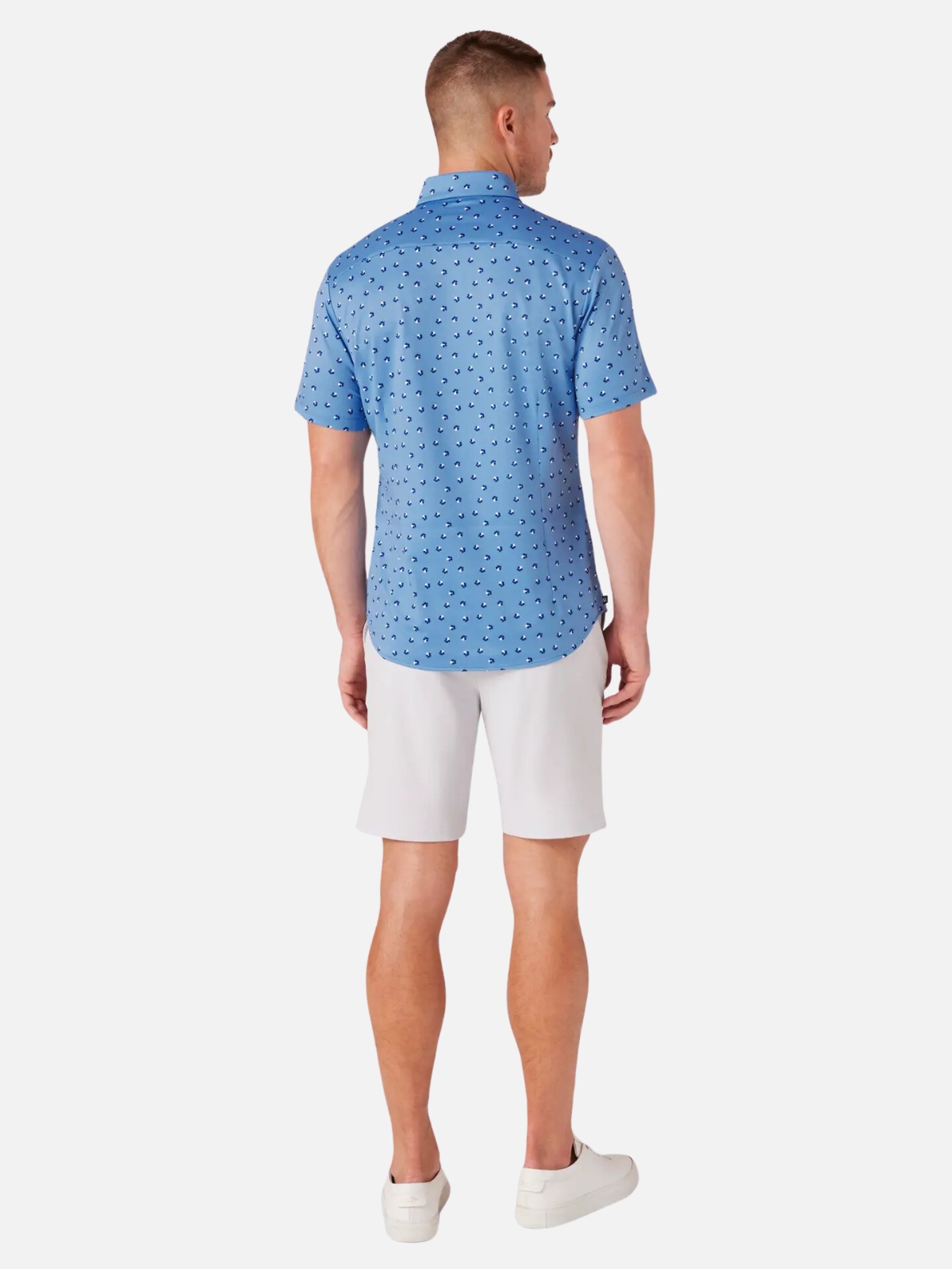 Mizzen and + Main Halyard Dress Shirt Button Down Hidden Collar Provence Floral Menswear Summer Short Sleeve Performance No Tuck Mens Clothing Store Athens Georgia Kempt Athens New Arrival