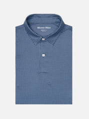 Mizzen + Main Halyard SS Short Sleeve Polo Navy Geo Twill Men's Performance Fabric Polo Shirt For Men Athens GA Georgia Kempt Menswear Store Near Me