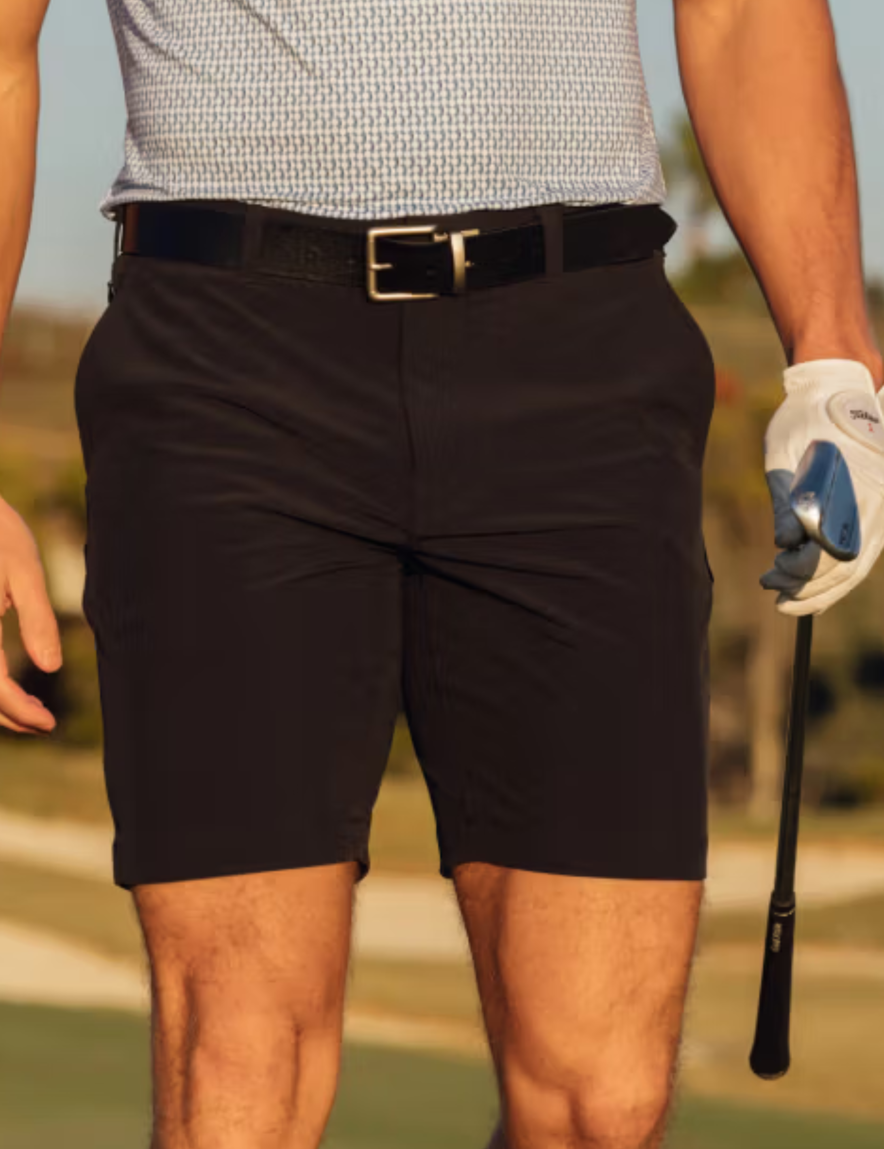 Mizzen + Main Helmsman Short Black Solid Men's Performance Golf Short Bottoms For Men Athens GA Georgia Kempt Menswear Store Near Me