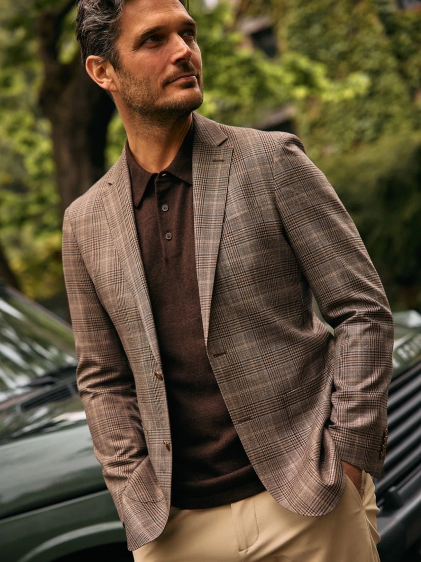 Mizzen + Main Lavelle Blazer - Espresso Glen Check