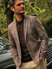 Mizzen + Main Lavelle Blazer - Espresso Glen Check