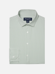 Mizzen + Main Leeward No Tuck LS Long Sleeve Dress Shirt Eucalyptus Mini Plaid Men's Formal Patterned Button-Up For Men Athens GA Georgia Kempt Menswear Near Me