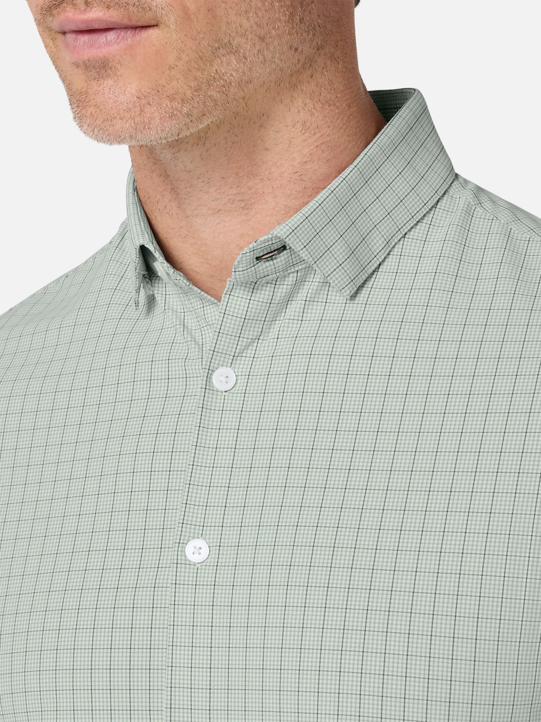 Mizzen + Main Leeward No Tuck LS Long Sleeve Dress Shirt Eucalyptus Mini Plaid Men's Formal Patterned Button-Up For Men Athens GA Georgia Kempt Menswear Near Me