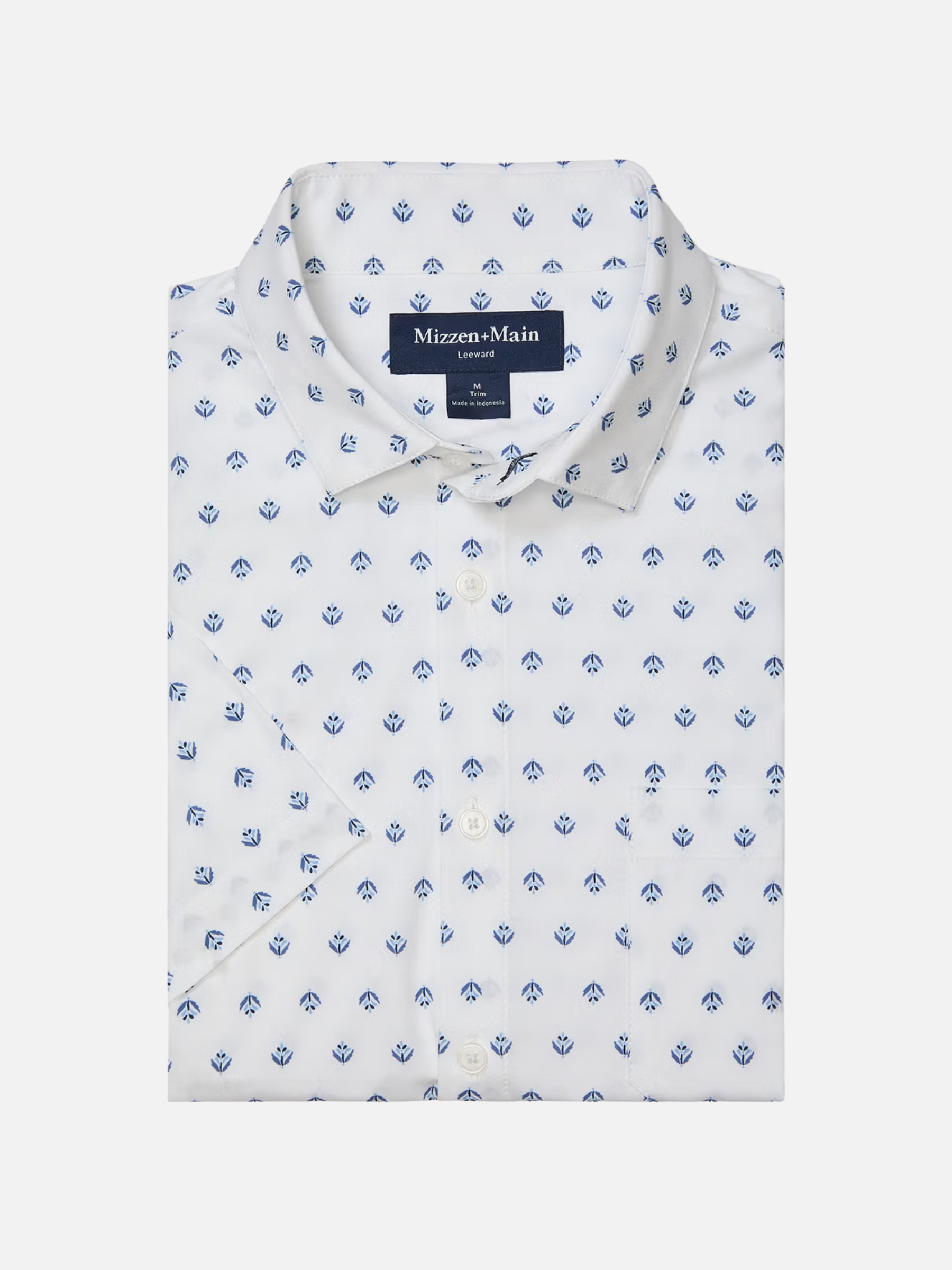 Mizzen + Main Leeward SS Dress Shirt Carolina Floral Geo No Tuck Men's Dress Shirt For Men Spring Summer Athens GA Georgia Kempt Menswear Store Near Me
