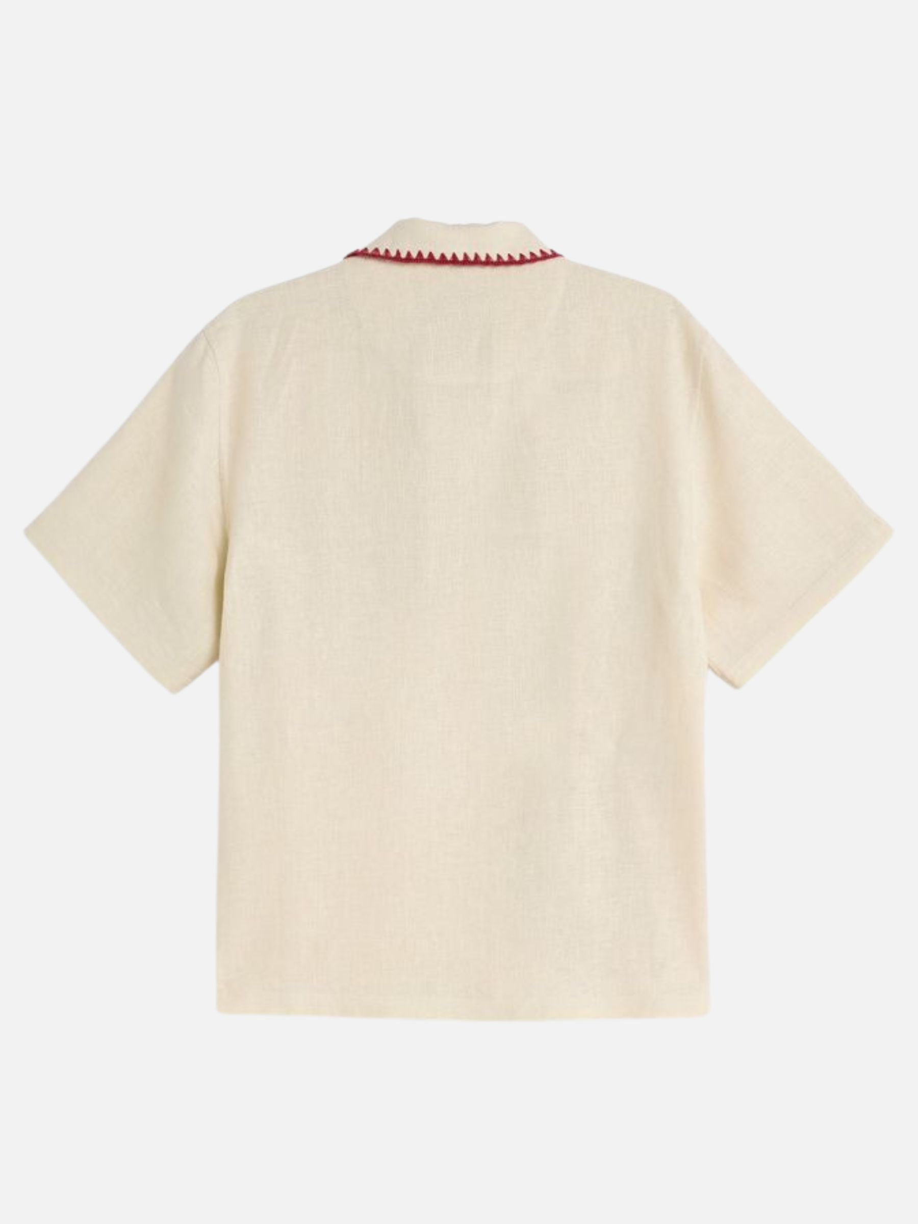 OAS Bronc Girona Shirt Beige Cowboy Graphic Red Stitch Trim Cream Top Polo Men’s Summer Top for Men Athens GA Georgia Kempt Menswear Store Near Me