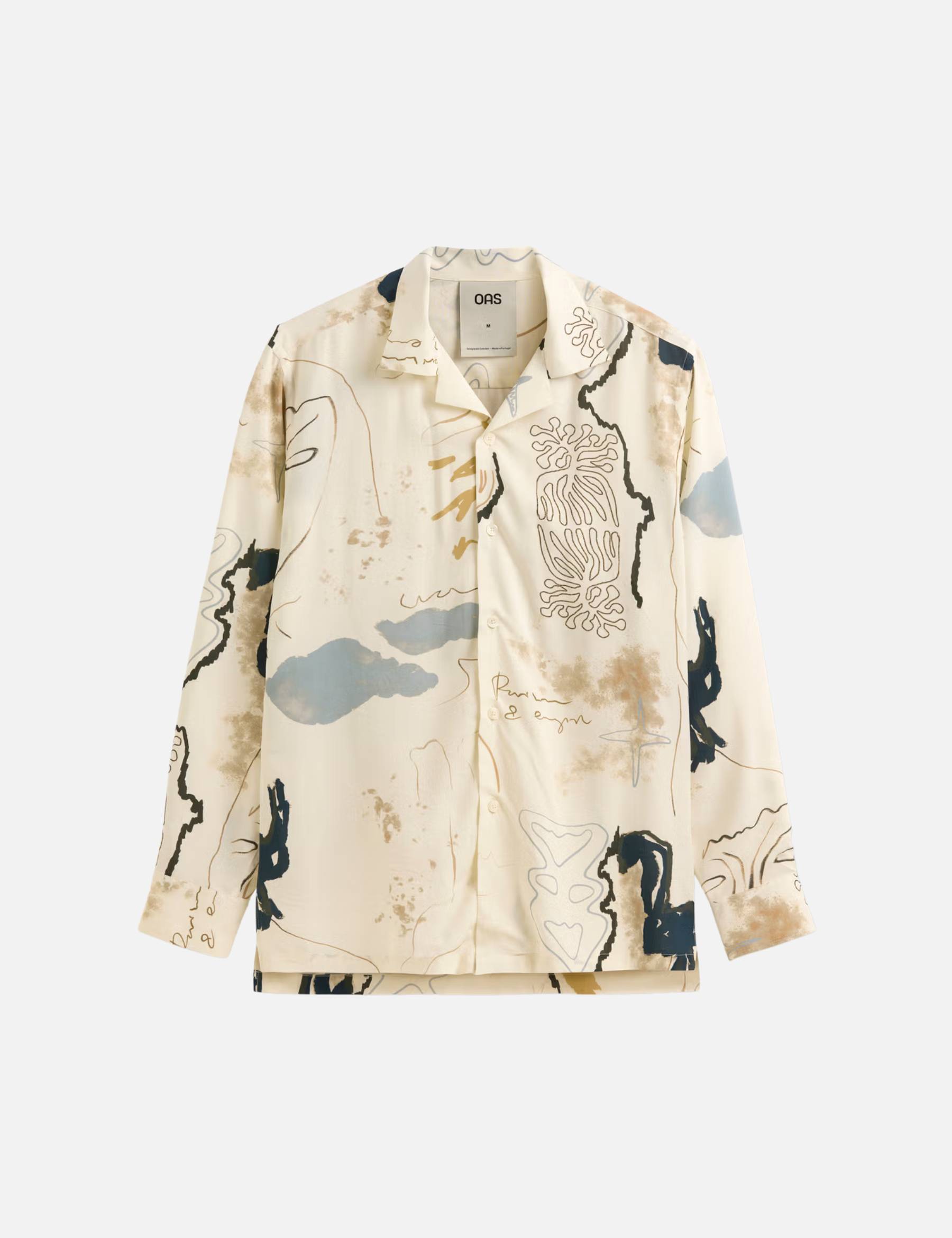 OAS Brillo Shirt Beige Men's Patterned Collared Button Up LS Long Sleeve Shirt For Men Athens GA Georgia Kempt Menswear Store Near Me