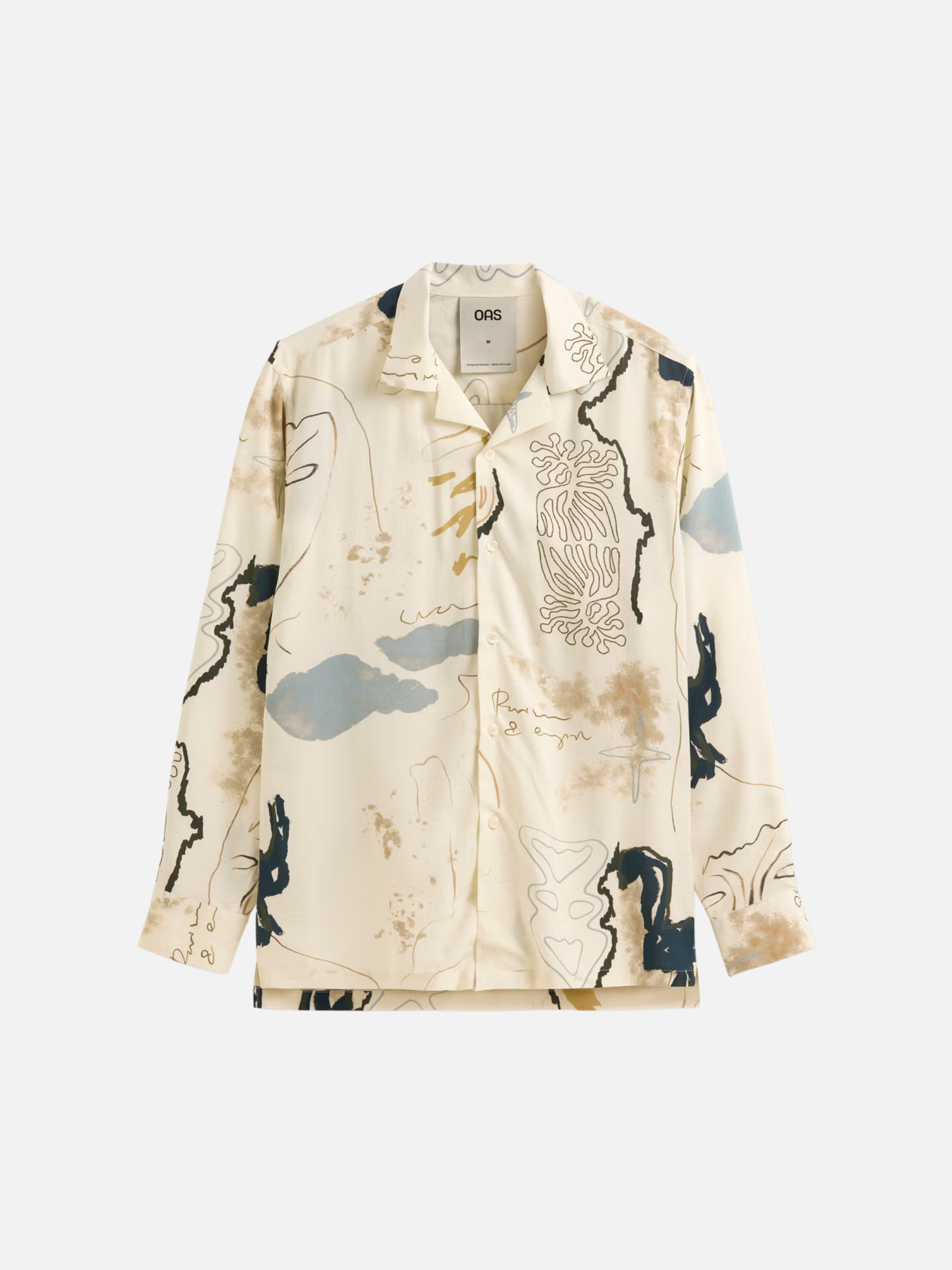 OAS Brillo Shirt Beige Men's Patterned Collared Button Up LS Long Sleeve Shirt For Men Athens GA Georgia Kempt Menswear Store Near Me