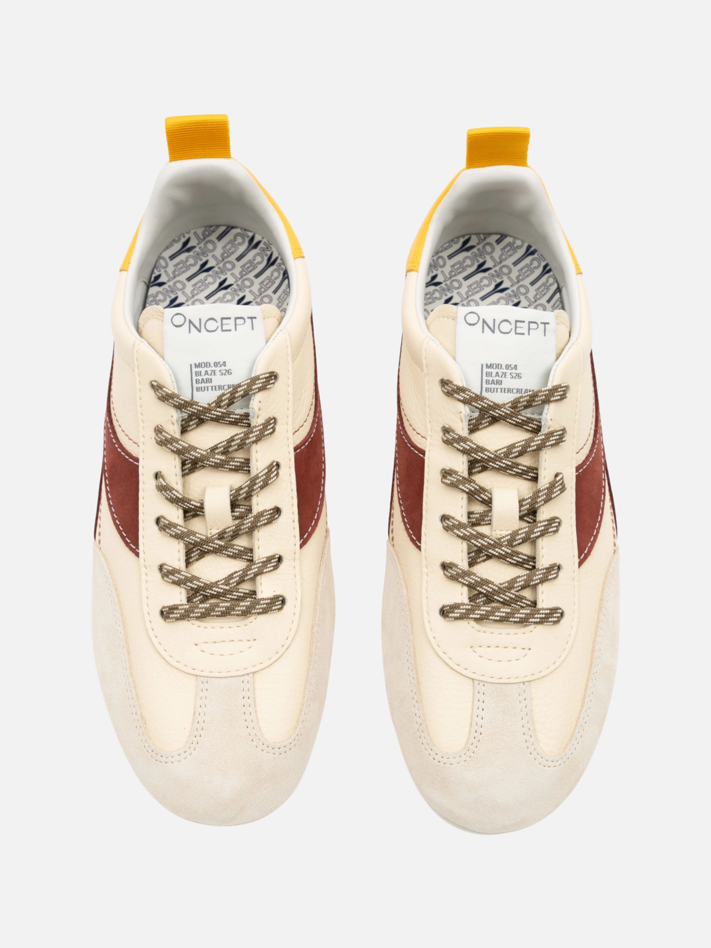 Oncept Bari Sneakers for Men Buttercream White and Red Comfortable Shoes for Guys Stylish Footwear Ballet Trend for Men Men’s Soft Sneaker Athens GA Georgia Kempt Menswear Store Near Me