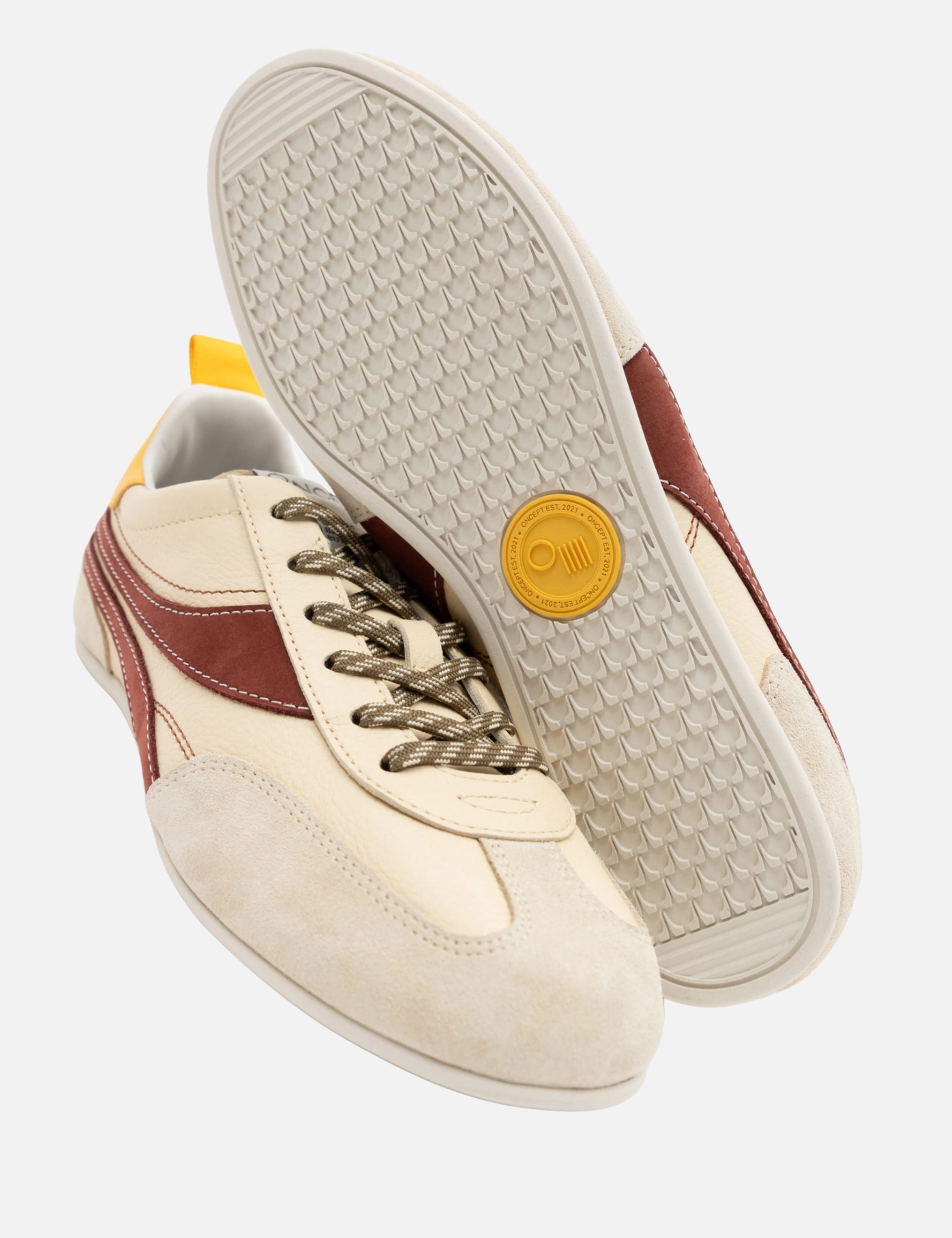 Oncept Bari Sneakers for Men Buttercream White and Red Comfortable Shoes for Guys Stylish Footwear Ballet Trend for Men Men’s Soft Sneaker Athens GA Georgia Kempt Menswear Store Near Me