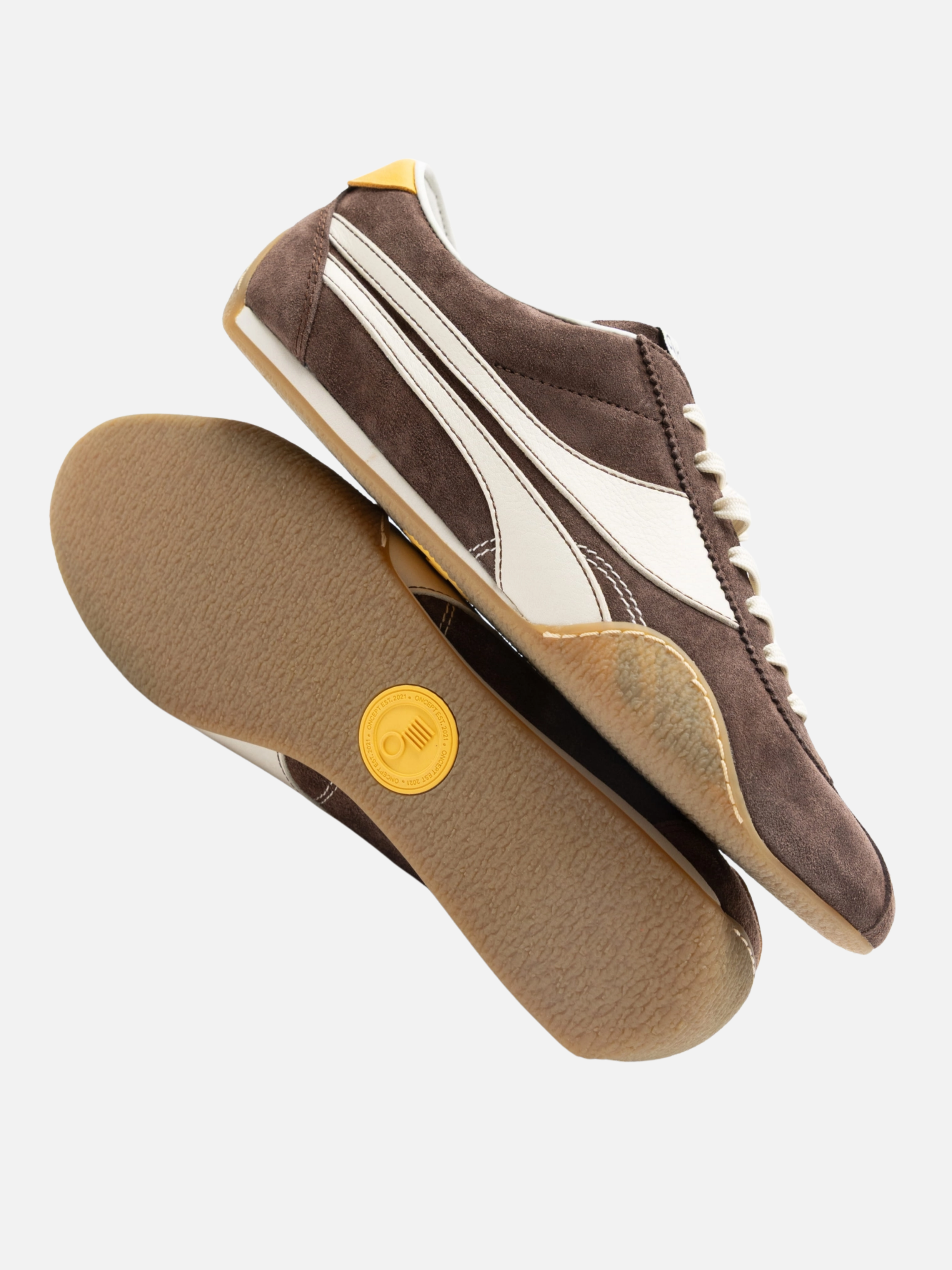 Oncept Men’s Low Profile European Driving Inspired Shoes Lund in Espresso Brown - side and bottom