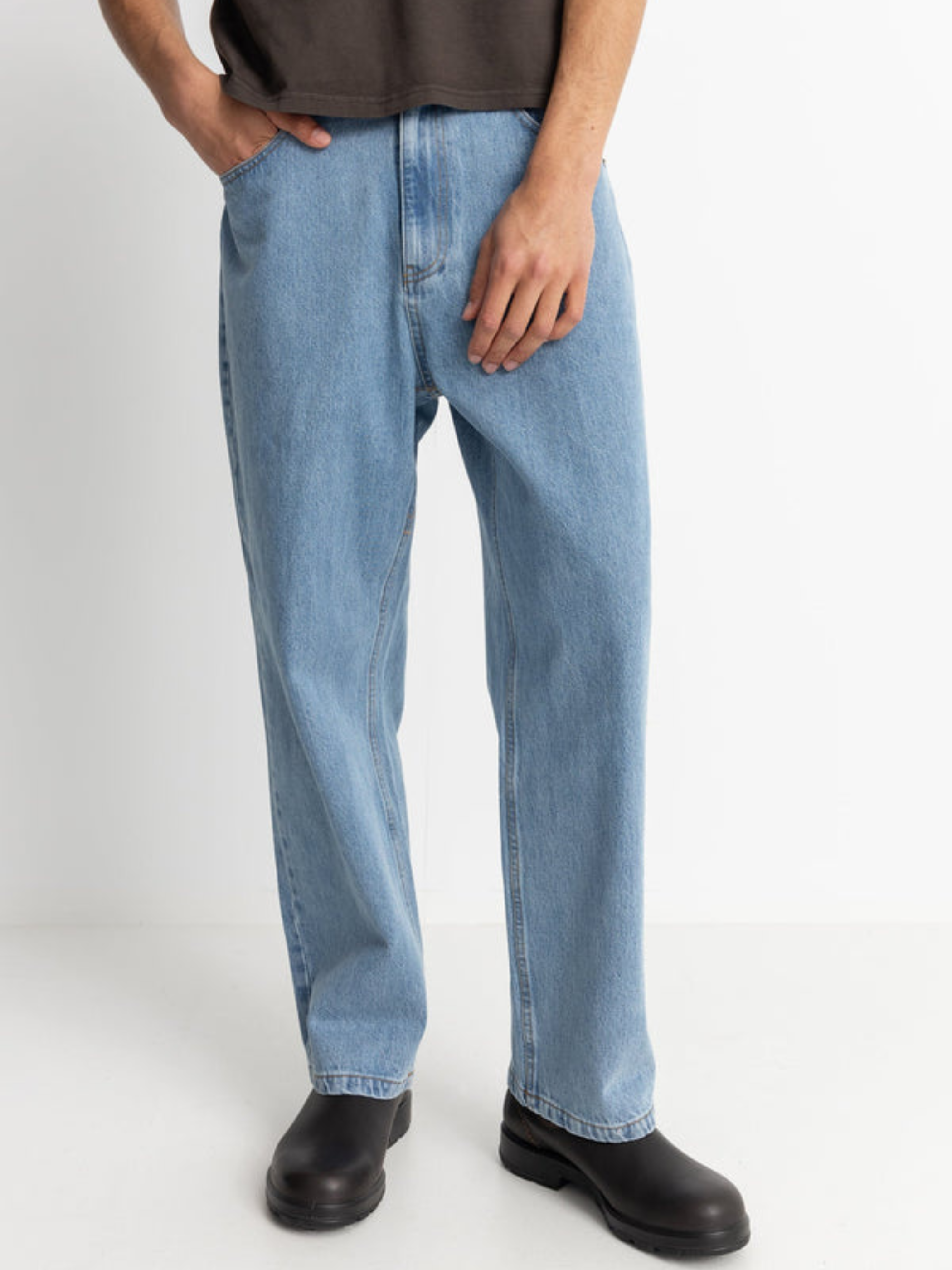 Rhythm Essential Jean Worn Indigo Blue Relaxed Loose Pants Men’s Baggy Bottoms Kempt Athens Menswear Store