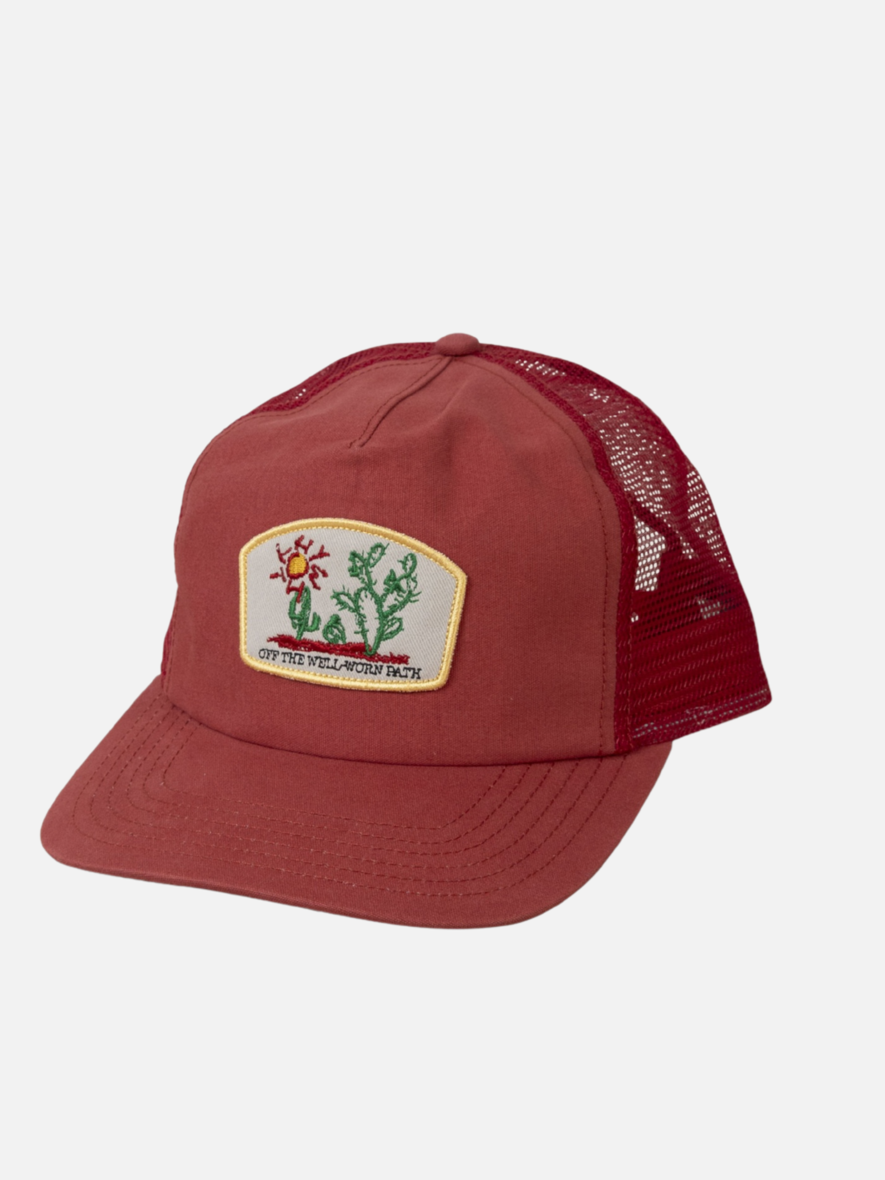 Rhythm Cactus Trucker Cap Red Floral Embroidery Mesh Back High Profile Men’s Accessories Hats for Men Athens GA Georgia Kempt Menswear Store Near Me 