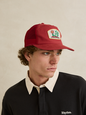 Rhythm Cactus Trucker Cap Red Floral Embroidery Mesh Back High Profile Men’s Accessories Hats for Men Athens GA Georgia Kempt Menswear Store Near Me 