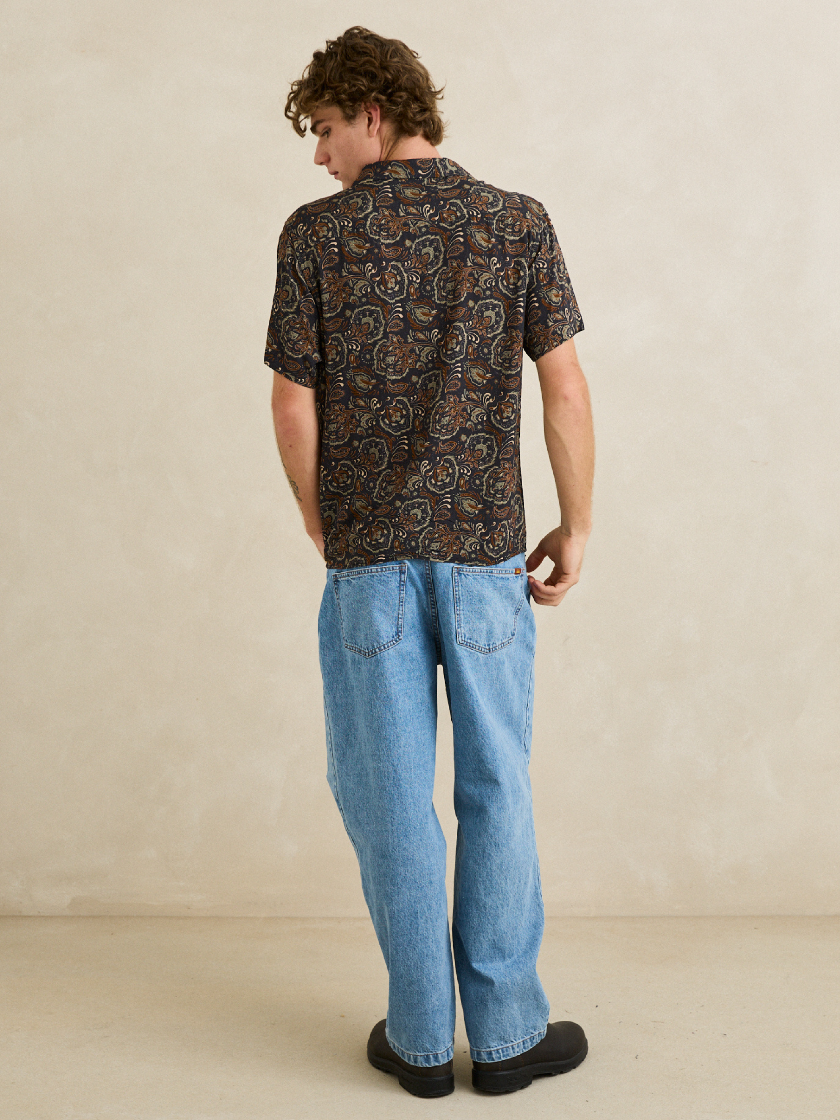 Rhythm Costa Rica Shirt Black Paisley Breezy Button Down Shirt Kempt Mens Shop Athens Georgia