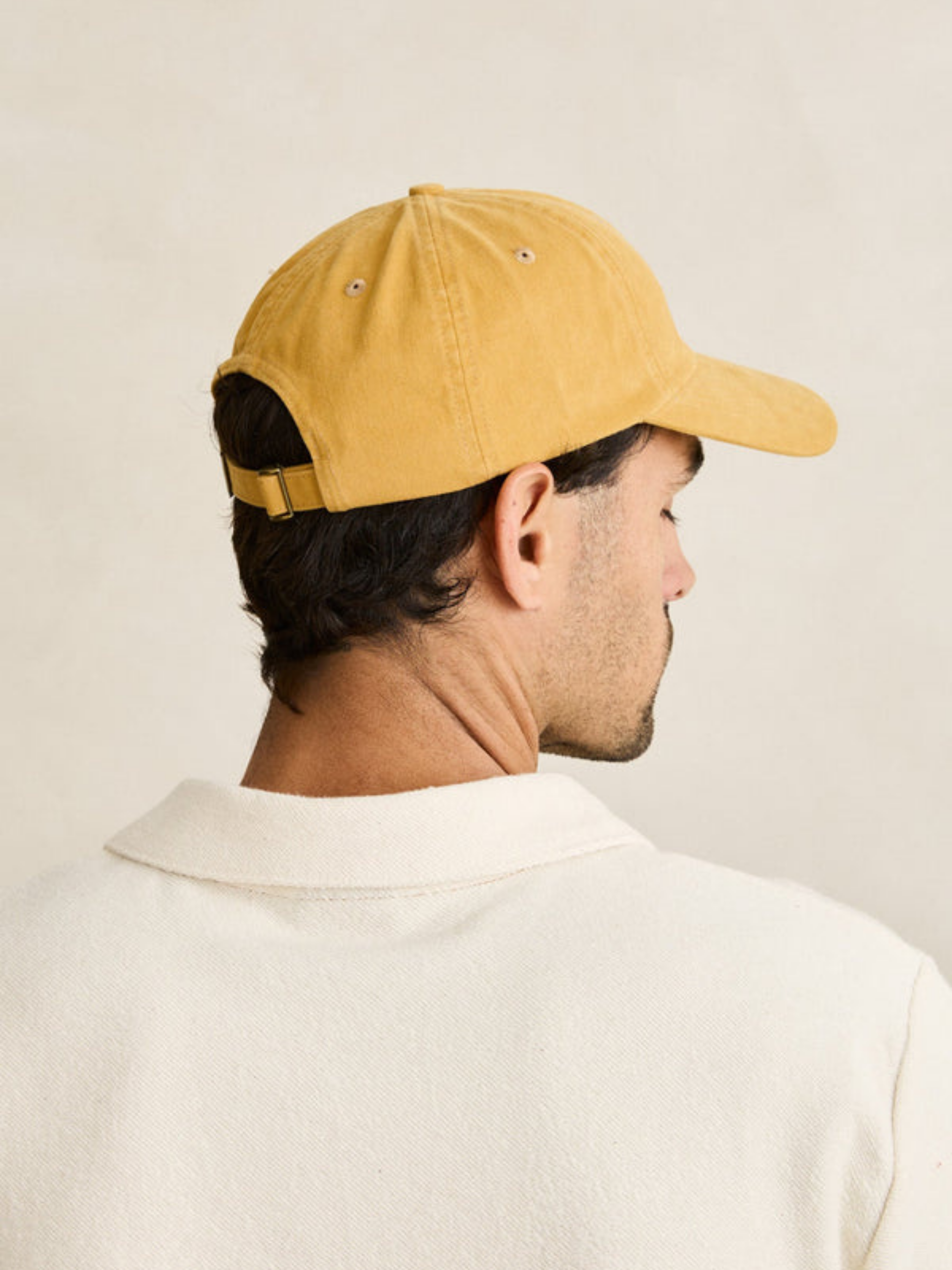 Rhythm Essential Brushed Twill Cap Mustard Yellow Embroidered Front 100% Cotton Low Profile Soft Hat Men’s Accessories for Men Guy’s Summer Hats Headwear Athens Kempt Menswear Store Near Me