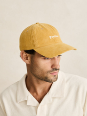 Rhythm Essential Brushed Twill Cap Mustard Yellow Embroidered Front 100% Cotton Low Profile Soft Hat Men’s Accessories for Men Guy’s Summer Hats Headwear Athens Kempt Menswear Store Near Me
