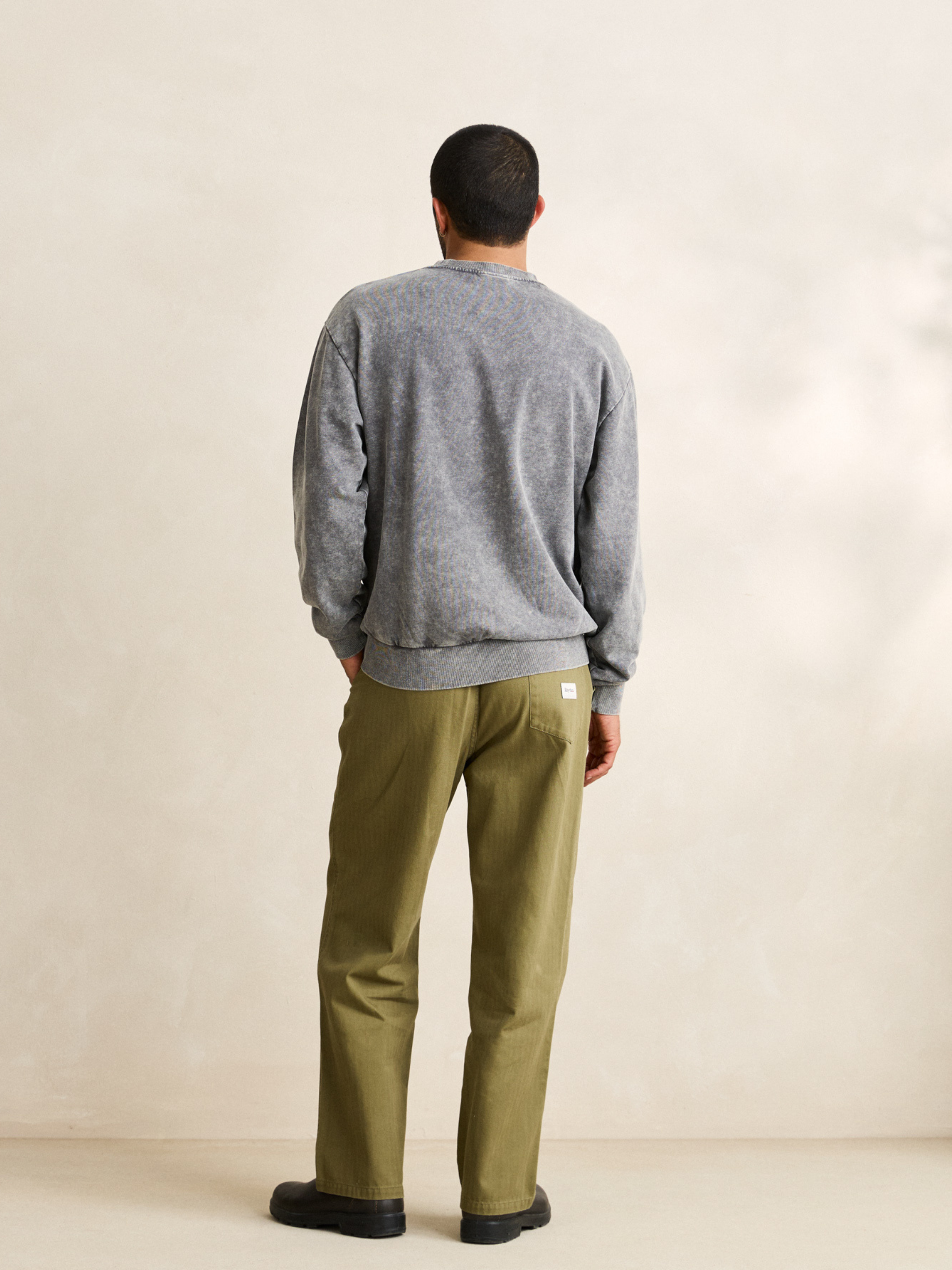 Rhythm Essential Herringbone Jam Pant Olive Drawstring relaxed pant Athens GA Kempt Mens Store