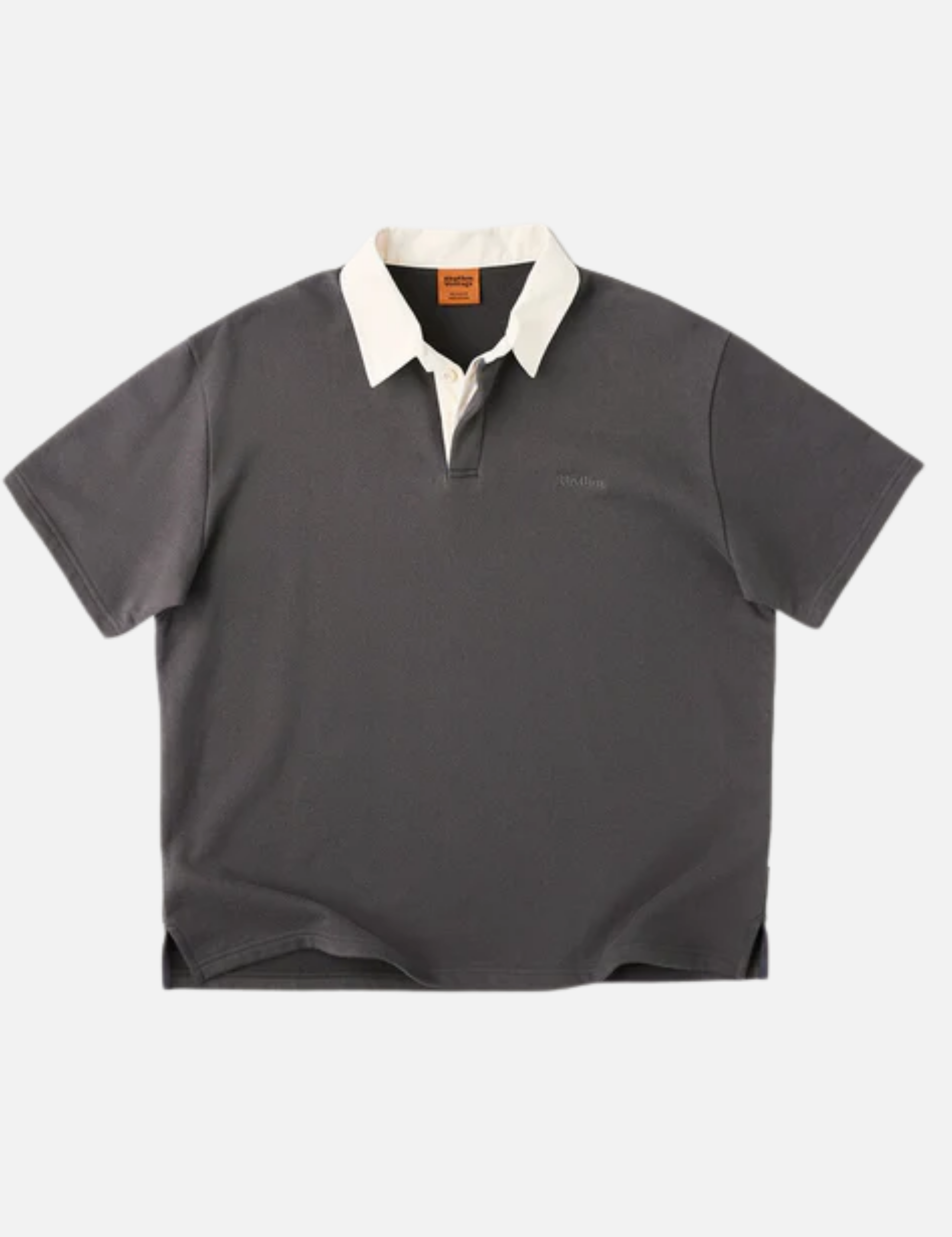 Rhythm KOA SS Rugby Polo Charcoal Grey White Collar Short Sleeve Polo Collared Shirt for Guys Summer Rugby Outfit Athens GA Georgia Kempt menswear Store NEar Me