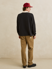 Rhythm Koa Rugby LS Polo - Black