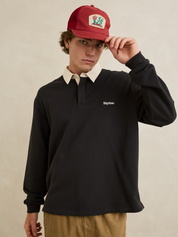 Rhythm Koa Rugby LS Polo - Black