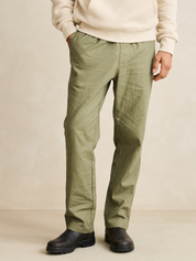 Rhythm Linen Jam Pant Olive Green Elastic Waistband Drawstring Relaxed Men’s Summer Pants Bottoms for Guys Vacation Outfits Athens GA Georgia Kempt Menswear Store Near Me