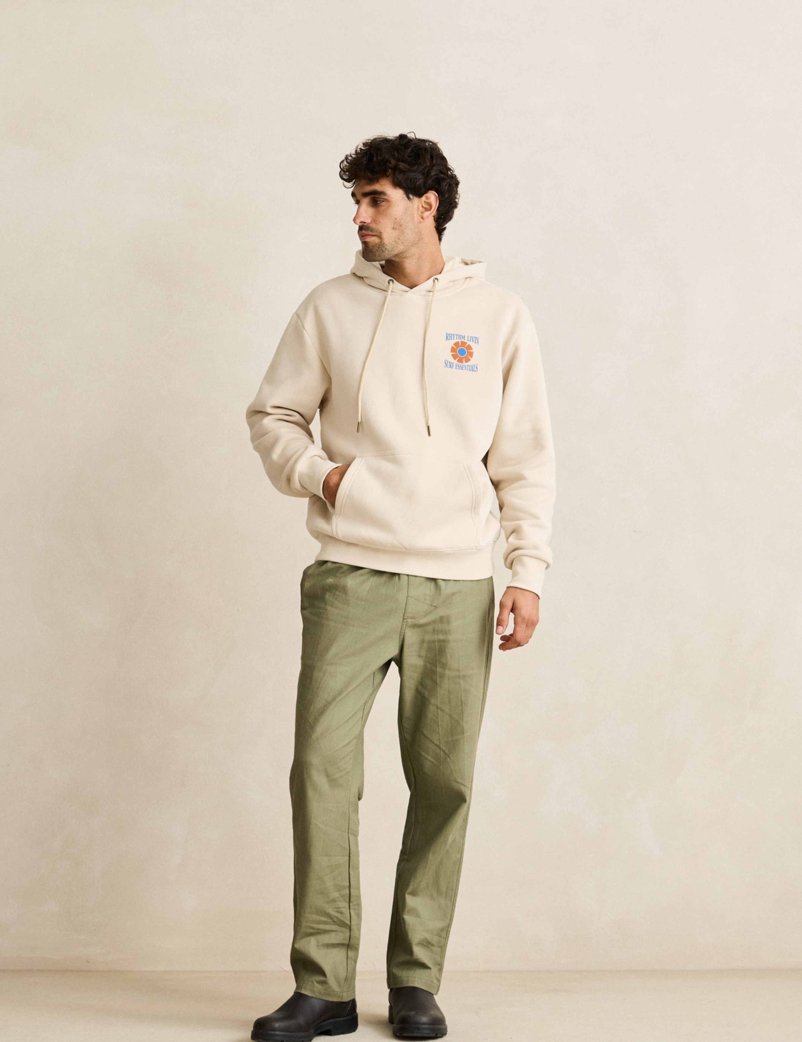 Rhythm Linen Jam Pant Olive Green Elastic Waistband Drawstring Relaxed Men’s Summer Pants Bottoms for Guys Vacation Outfits Athens GA Georgia Kempt Menswear Store Near Me