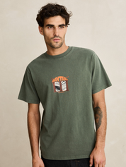 Rhythm Portico Vintage Short Sleeve SS T-Shirt Forest Green Graphic Tee Front and Back Screen Printing Tee Athens GA Georgia Kempt Menswear Store Near Me