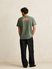 Rhythm Portico Vintage Short Sleeve SS T-Shirt Forest Green Graphic Tee Front and Back Screen Printing Tee Athens GA Georgia Kempt Menswear Store Near Me