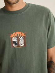 Rhythm Portico Vintage Short Sleeve SS T-Shirt Forest Green Graphic Tee Front and Back Screen Printing Tee Athens GA Georgia Kempt Menswear Store Near Me