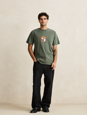 Rhythm Portico Vintage Short Sleeve SS T-Shirt Forest Green Graphic Tee Front and Back Screen Printing Tee Athens GA Georgia Kempt Menswear Store Near Me
