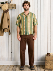 Rhythm Propagate SS Short Sleeve Shirt Aloe Green Yellow Art Print Collared Button Up Summer Shirt for Guys Men’s Tops for Men Athens GA Georgia Kempt Menswear Store Near Me