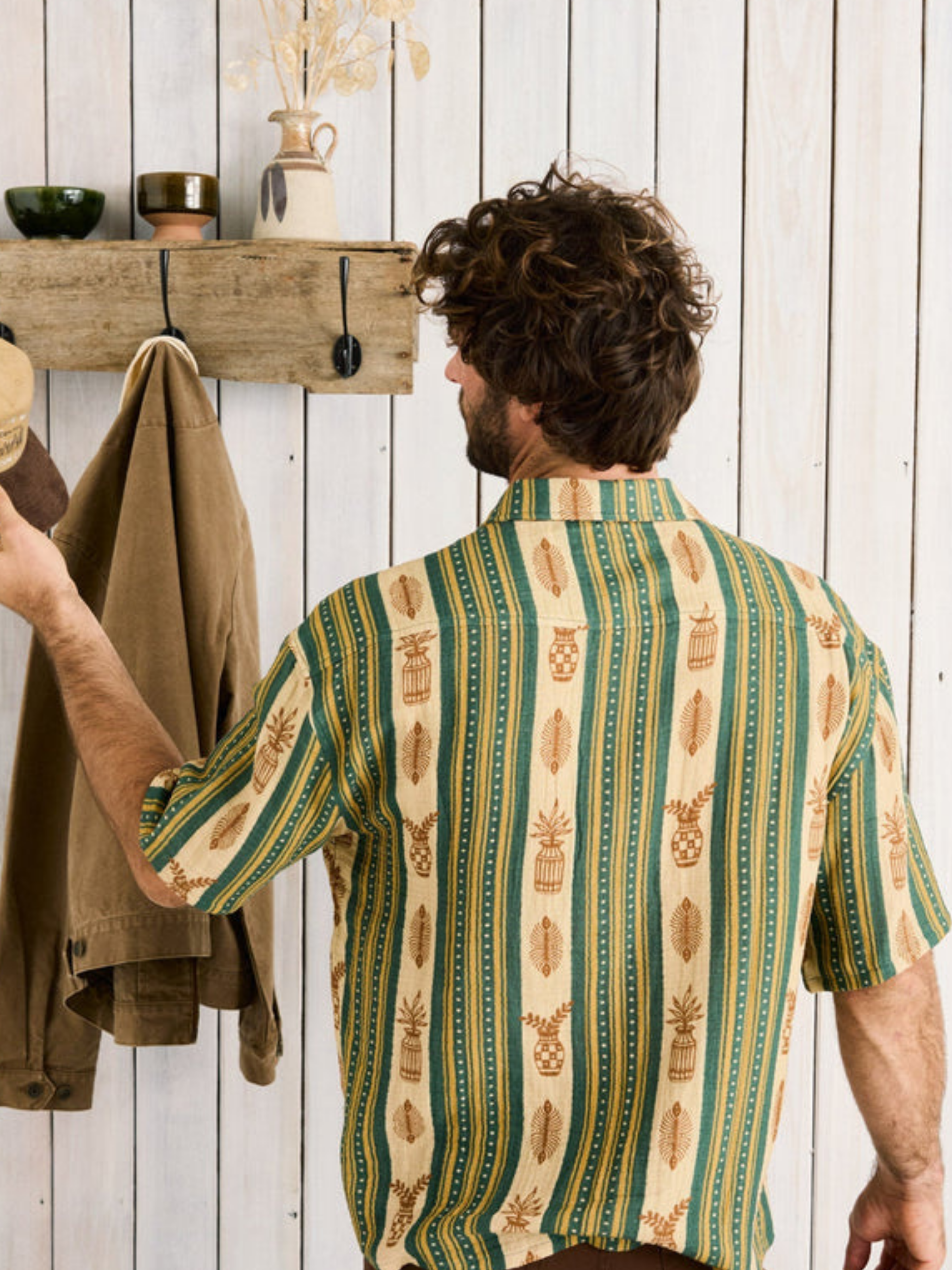 Rhythm Propagate SS Short Sleeve Shirt Aloe Green Yellow Art Print Collared Button Up Summer Shirt for Guys Men’s Tops for Men Athens GA Georgia Kempt Menswear Store Near Me