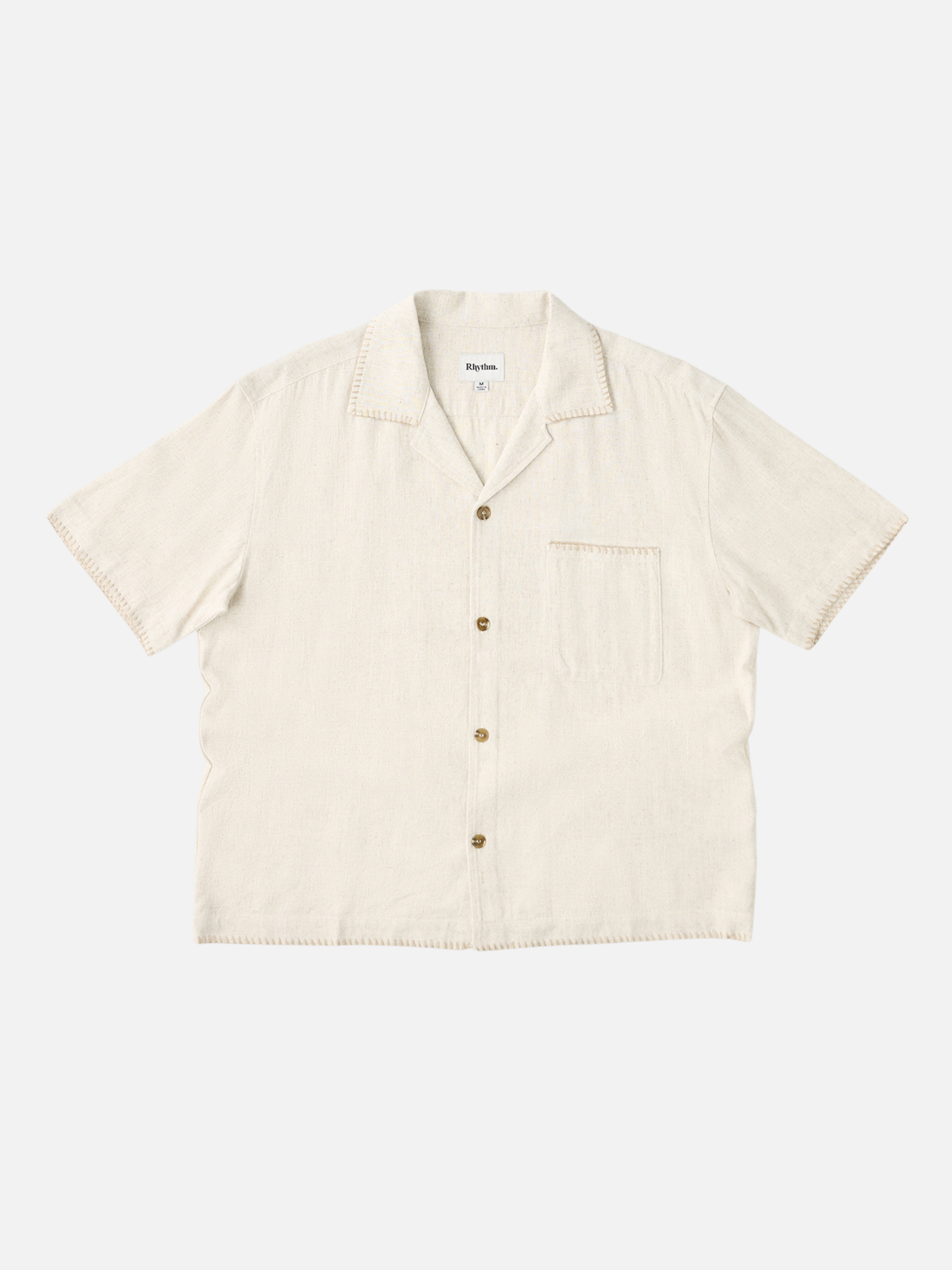Rhythm Relaxed Whip Stitch Shirt - Natural