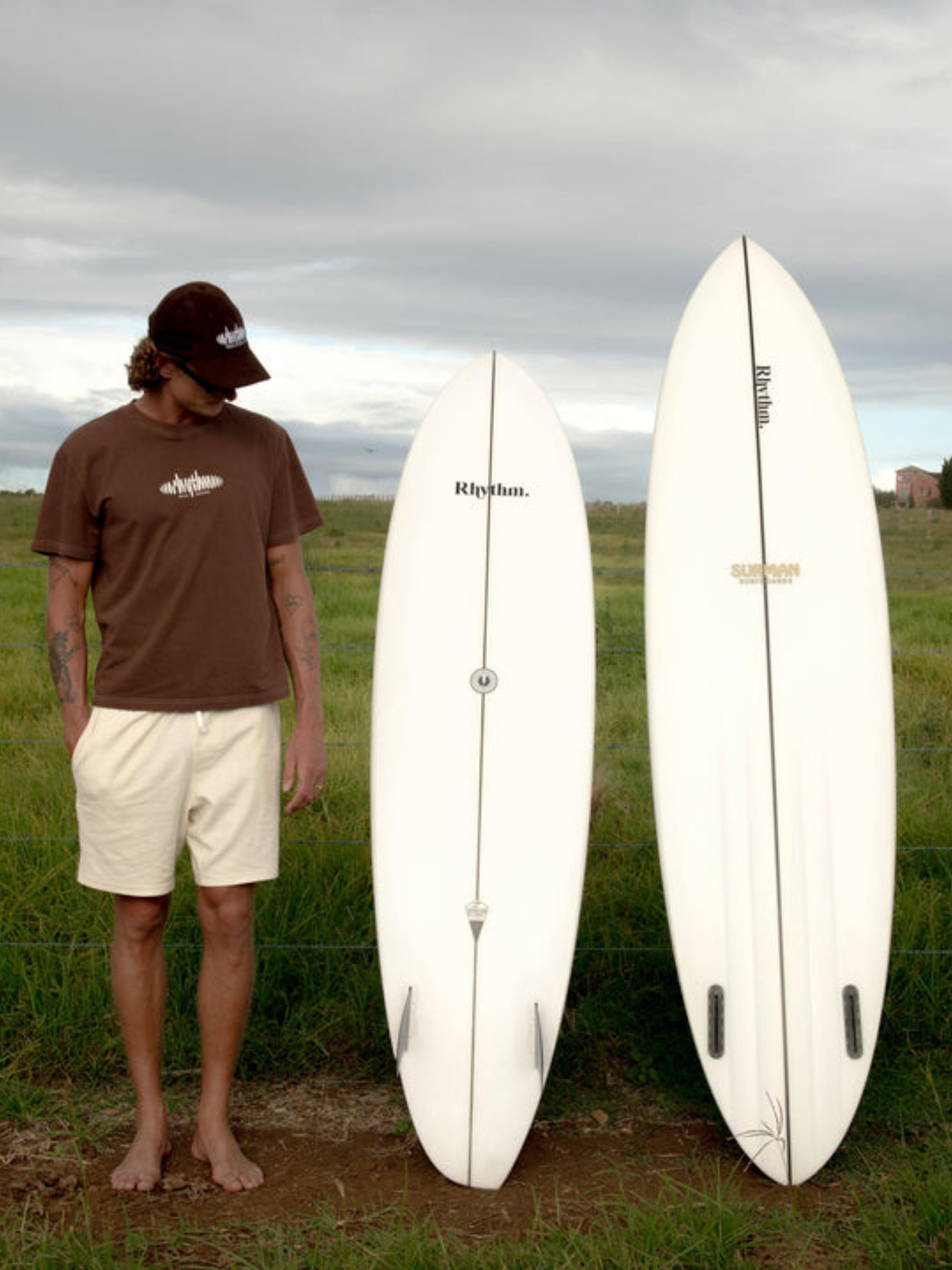 Rhythm Sounds Contrast Band T-Shirt - Chocolate