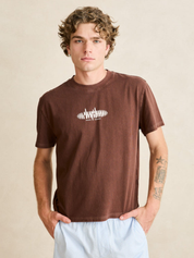 Rhythm Sounds Contrast Band T-Shirt - Chocolate