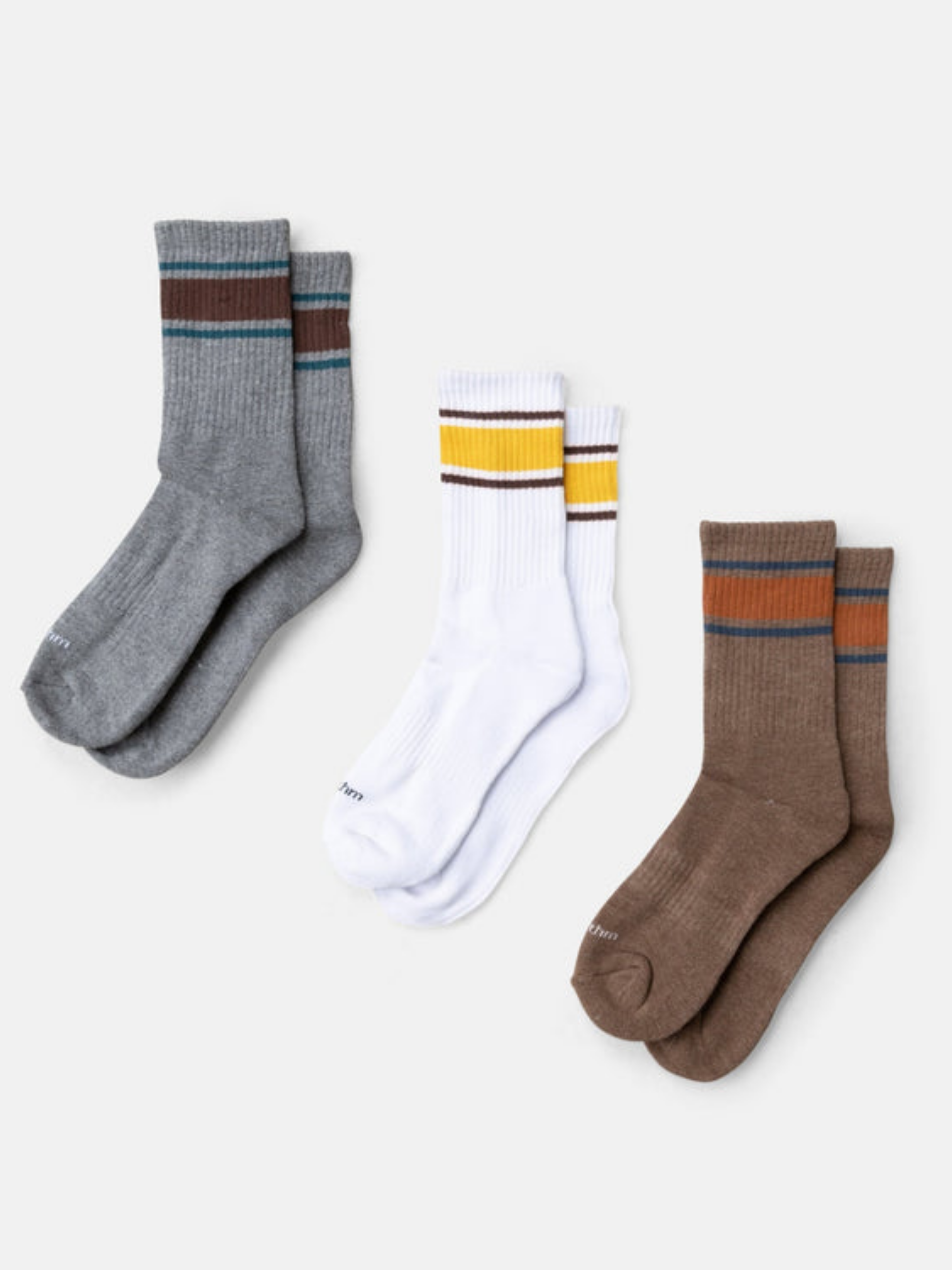 Rhythm Stripe 3-Pack Crew Sock