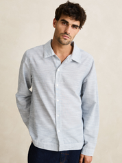 Rhythm Striped Linen LS Long Sleeve Shirt Vintage Blue Stripes Men’s Summer Collared Button Up Summer Tops for Men Athens GA Georgia Kempt Menswear Store Near Me
