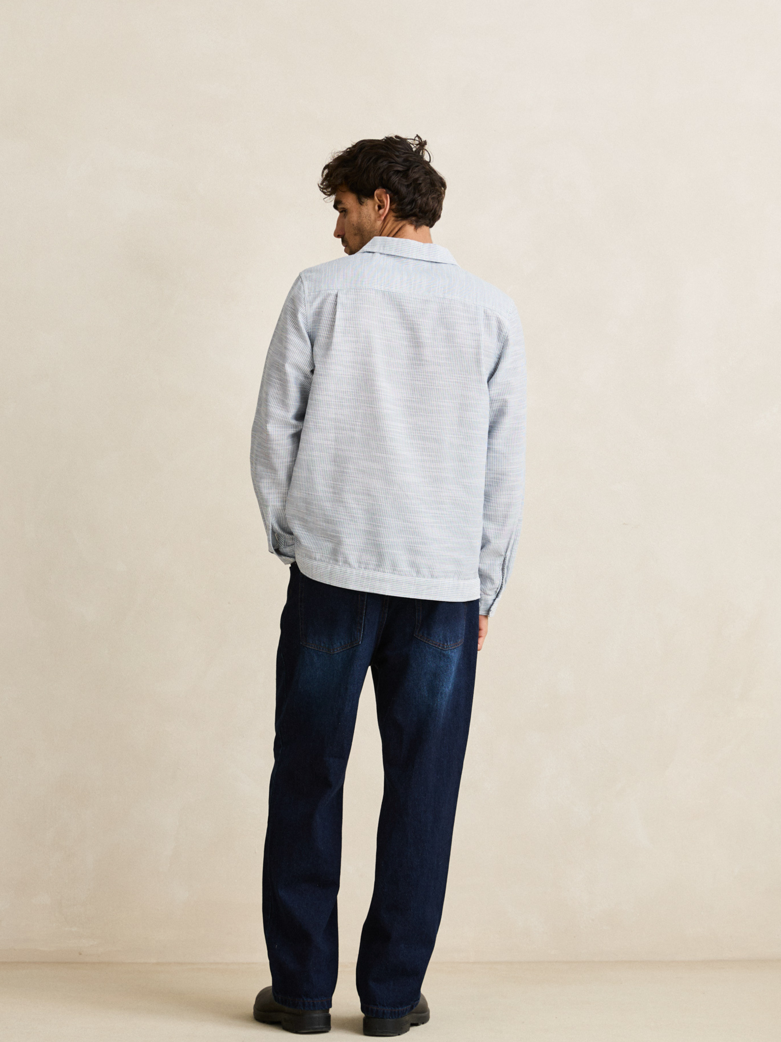 Rhythm Striped Linen LS Long Sleeve Shirt Vintage Blue Stripes Men’s Summer Collared Button Up Summer Tops for Men Athens GA Georgia Kempt Menswear Store Near Me