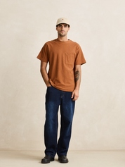 Rhythm Terry SS Short Sleeve T-Shirt Tee Shirt Tobacco Orange Rust  Terrycloth Front Pocket Men’s Summer Tops for Guys Athens GA Georgia Kempt Menswear Store Near Me