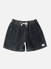 Rhythm Textured Wale Jam Short Washed Dark Indigo Elastic Waist Drawstring Men’s Bottoms Summer Shorts for Guys Athens GA Georgia Kempt Menswear Store Near Me