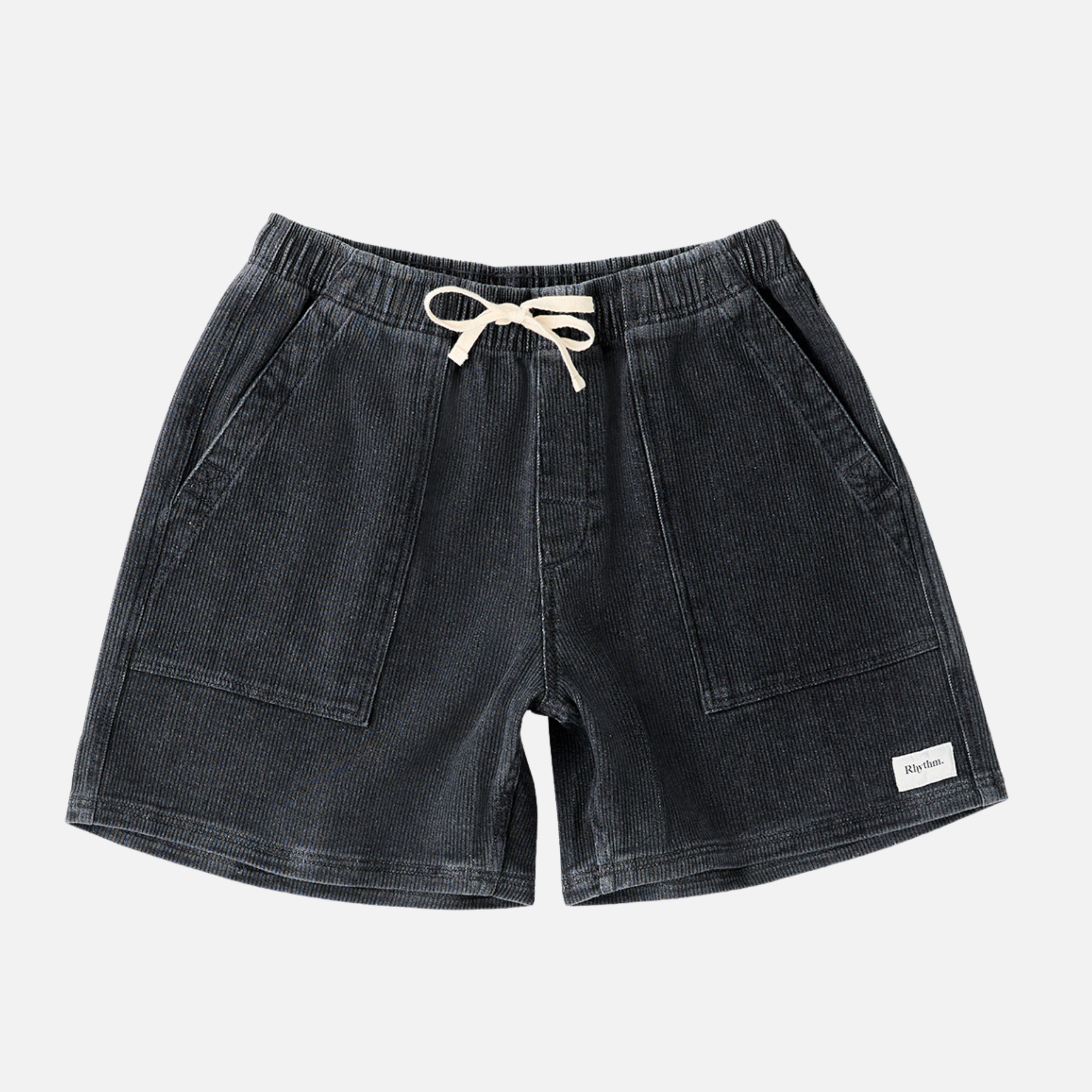 Rhythm Textured Wale Jam Short Washed Dark Indigo Elastic Waist Drawstring Men’s Bottoms Summer Shorts for Guys Athens GA Georgia Kempt Menswear Store Near Me