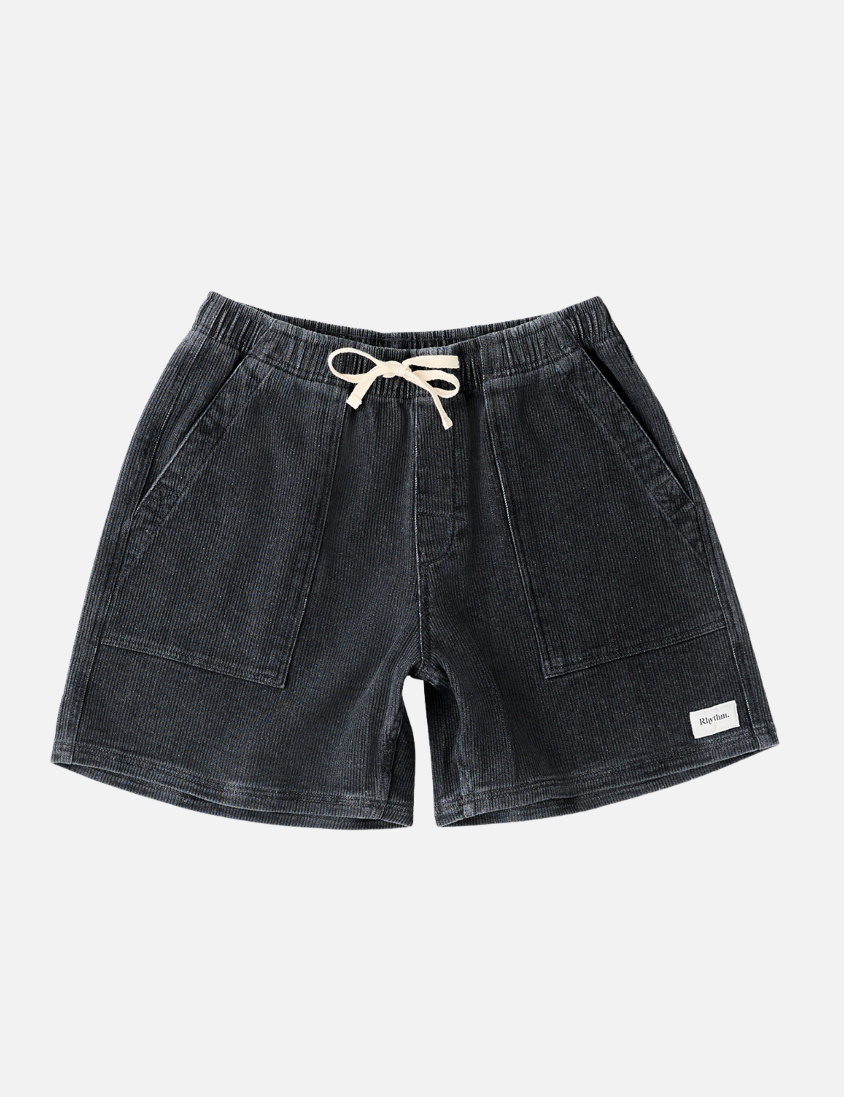 Rhythm Textured Wale Jam Short Washed Dark Indigo Elastic Waist Drawstring Men’s Bottoms Summer Shorts for Guys Athens GA Georgia Kempt Menswear Store Near Me