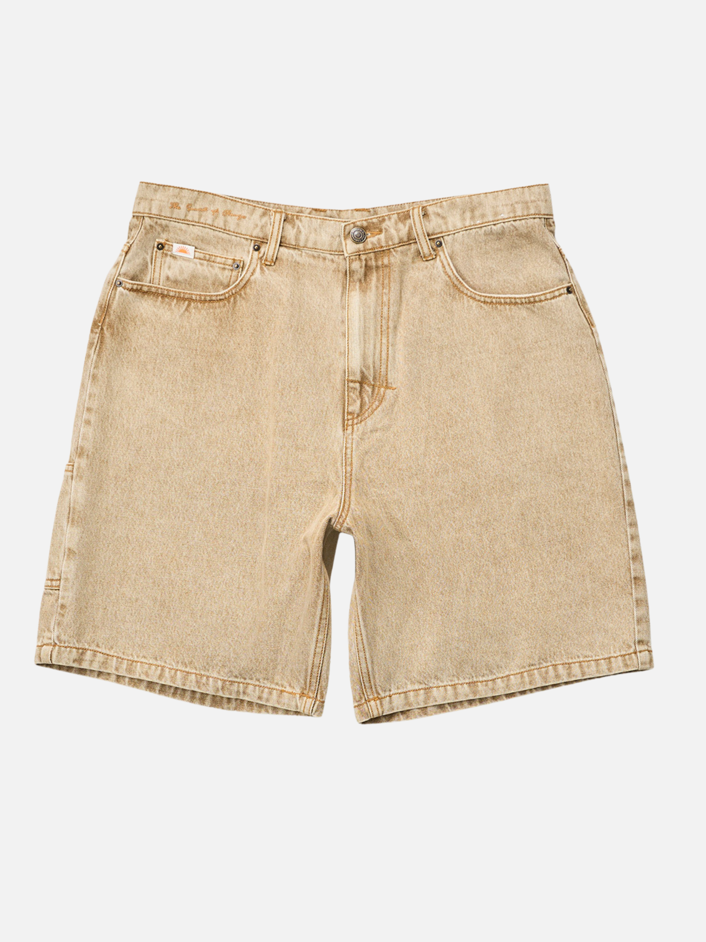 Rhythm Toby Denim Short Jean Shorts Long Jorts for Men Sand Brown Taupe Men’s Summer Bottoms Vacation Short for Guys Athens GA Georgia Kempt Menswear Store Near Me